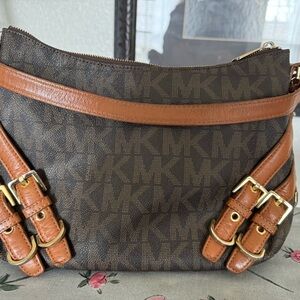 Michael Kors Brown and Tan Crossbody Bag